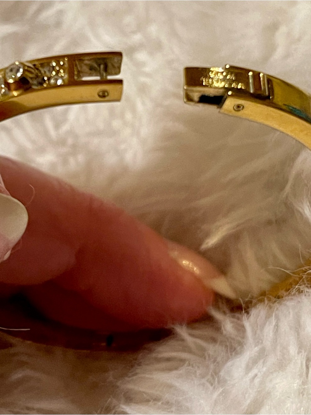 Michael Kors Gold Pavé Studded Hinged Bangle Bracelet - Picture 7 of 9